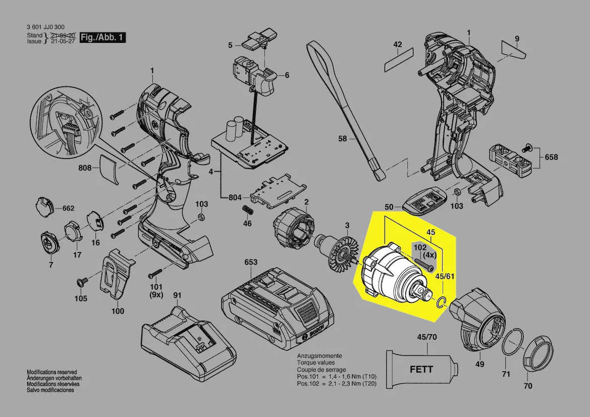 Boîte d\'engrenage planetaire réf. 1 600 A01 C6F Bosch